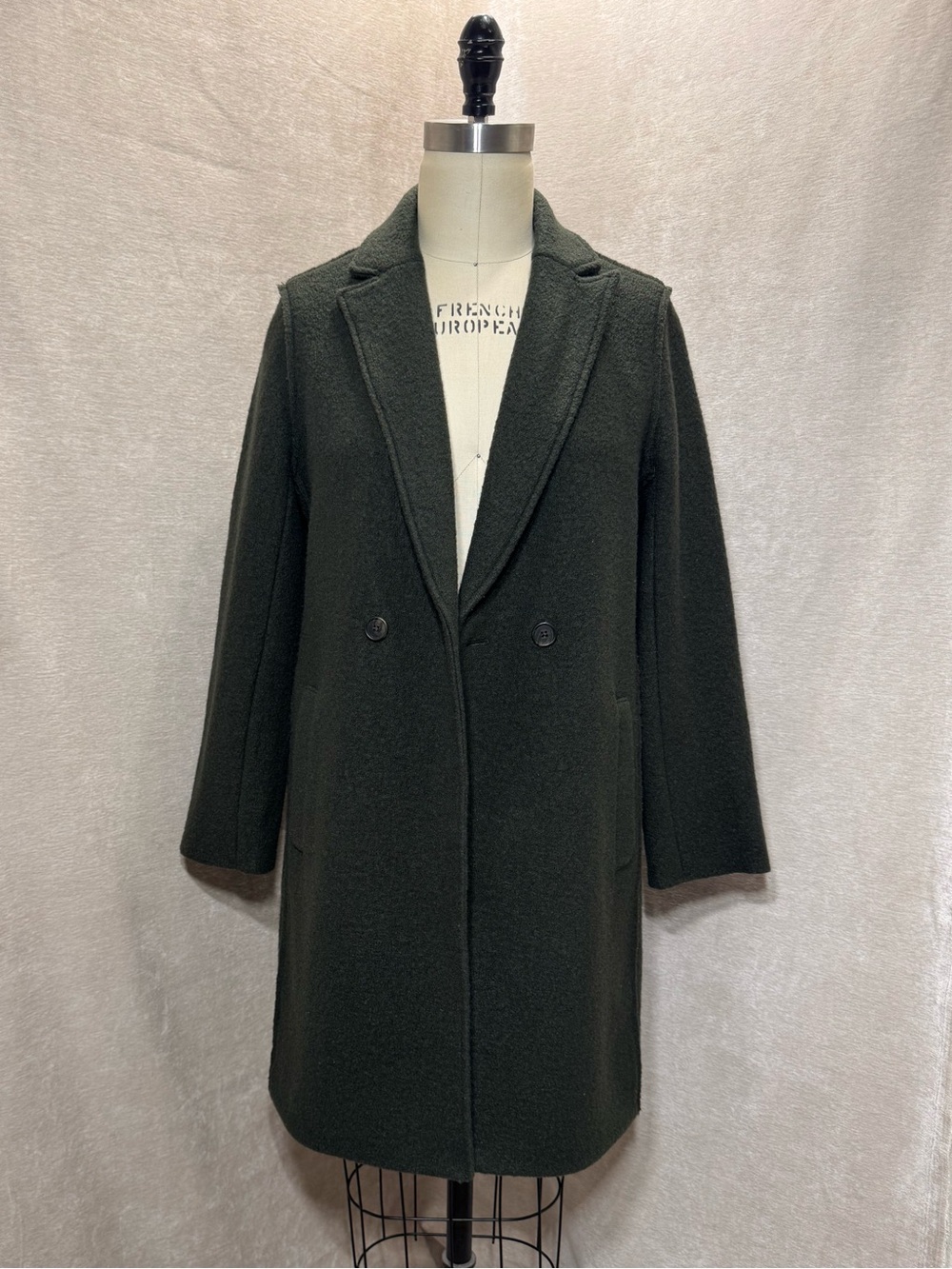 Women's JCrew Olive Green Daphne Wool Coat | 6 - Picture 2 of 11